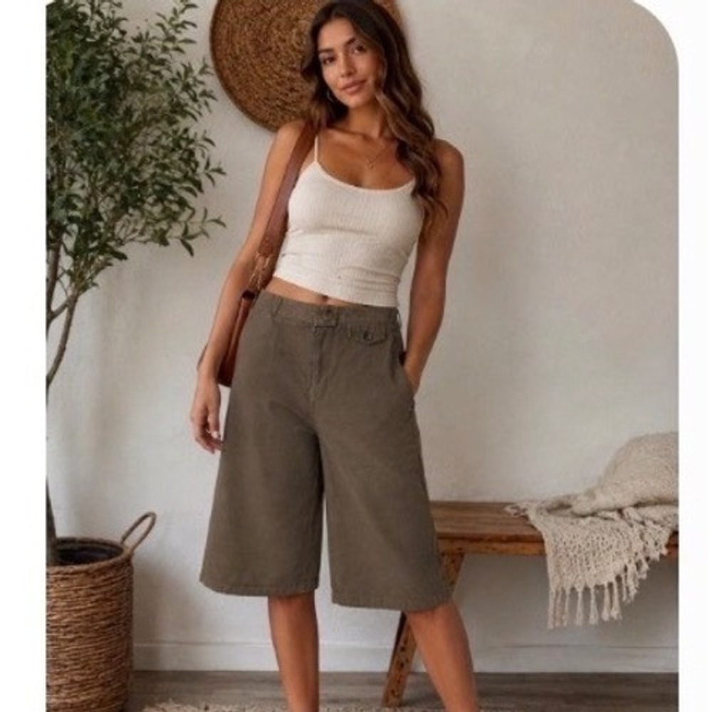 Vintage wide leg culottes gaucho pin-cord corduroys boho grunge gorpcore